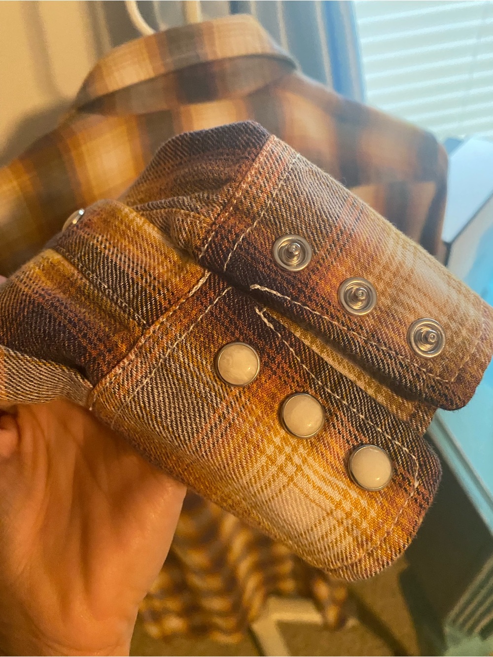 R13 Plaid Button-Down Shirt - Brown & Cream - Picture 5 of 5